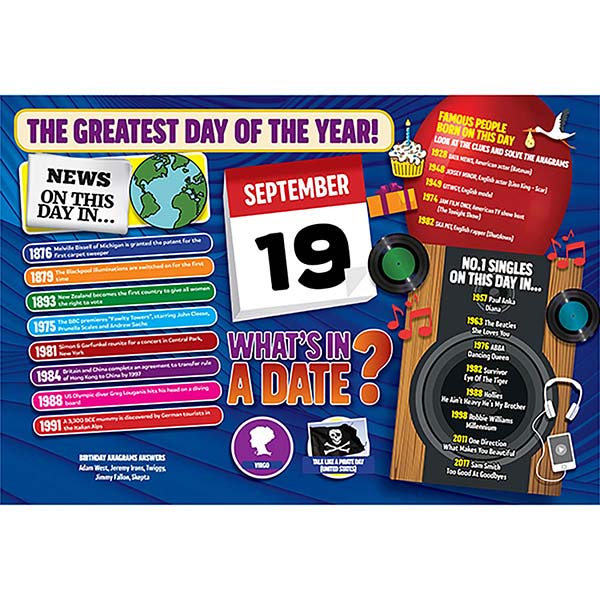 WHAT’S IN A DATE 19th SEPTEMBER STANDARD 400