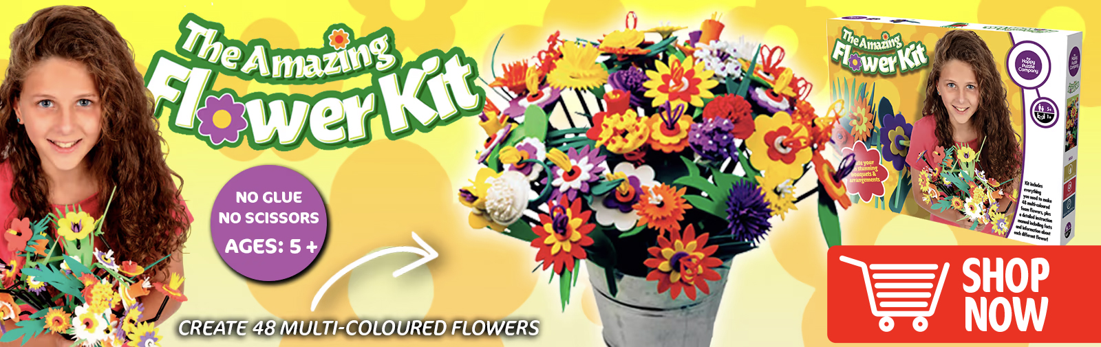 Create Your Own Stunning Bouquet Of 48 Multi-Coloured Flowers - Foam Kit