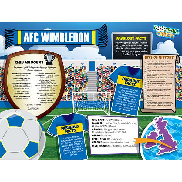 FOOTBALL CRAZY AFC WIMBLEDON 400 PIECE