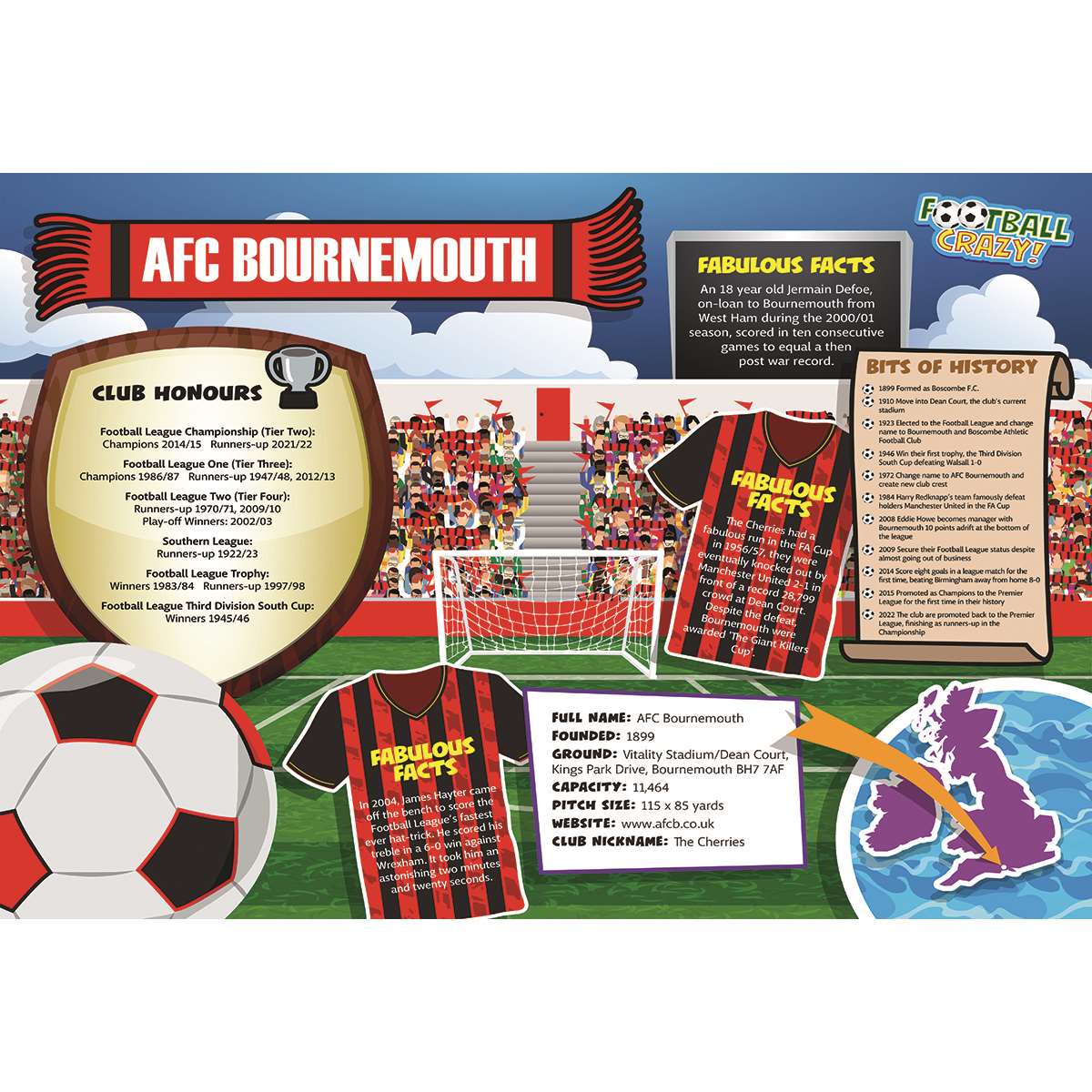 FOOTBALL CRAZY AFC BOURNEMOUTH 400 PIECE | The Happy Puzzle Company