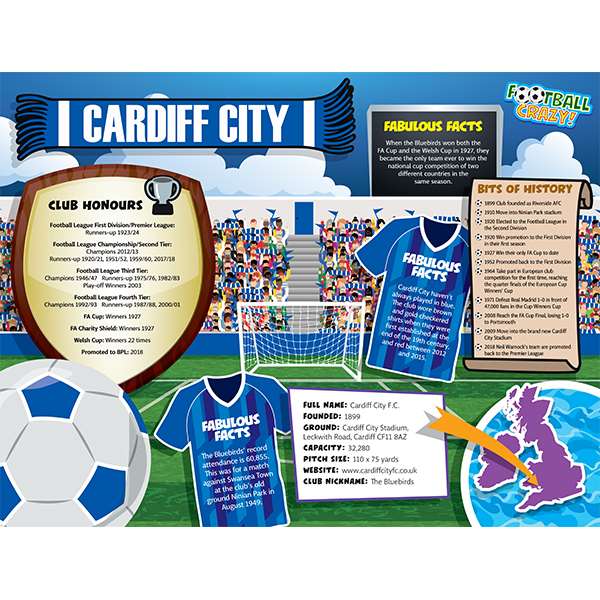 FOOTBALL CRAZY CARDIFF CITY 400 PIECE