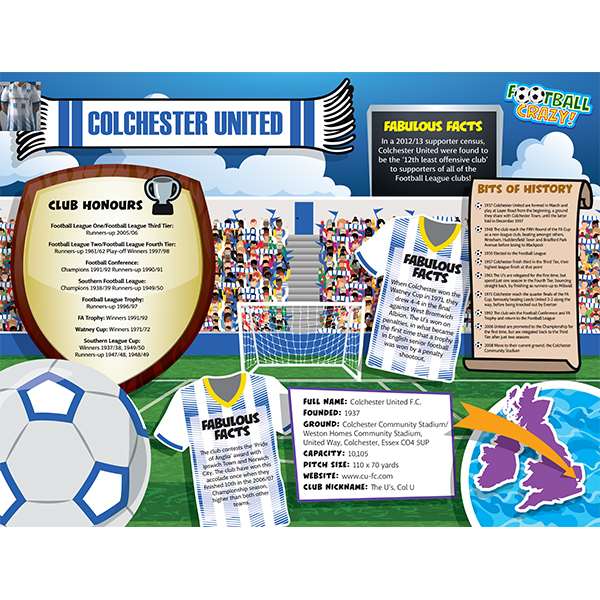 FOOTBALL CRAZY COLCHESTER UTD 400 PIECE