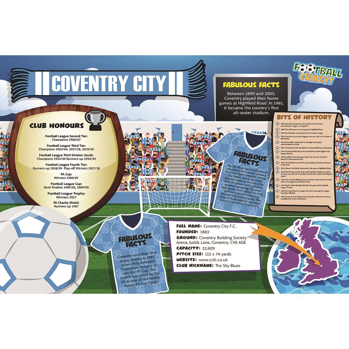 FOOTBALL CRAZY COVENTRY CITY 400 PIECE The Happy Puzzle Company