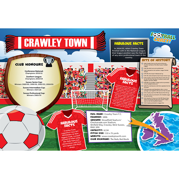 FOOTBALL CRAZY CRAWLEY TOWN 400 PIECE