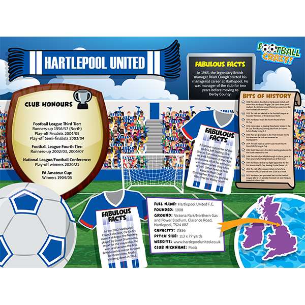 FOOTBALL CRAZY HARTLEPOOL UTD 400 PIECE