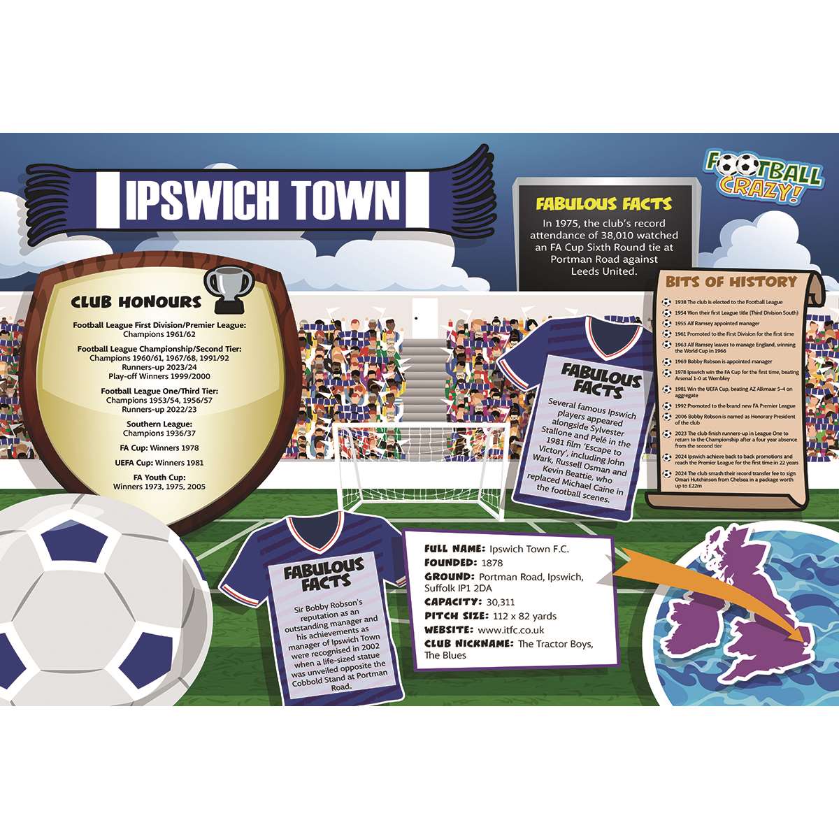 FOOTBALL CRAZY IPSWICH TOWN 400 PIECE The Happy Puzzle Company