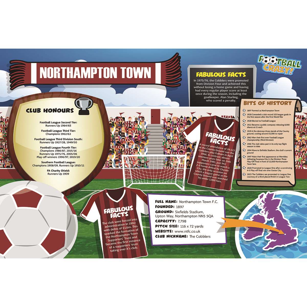 FOOTBALL CRAZY NORTHAMPTON TOWN 400 PIECE The Happy Puzzle Company