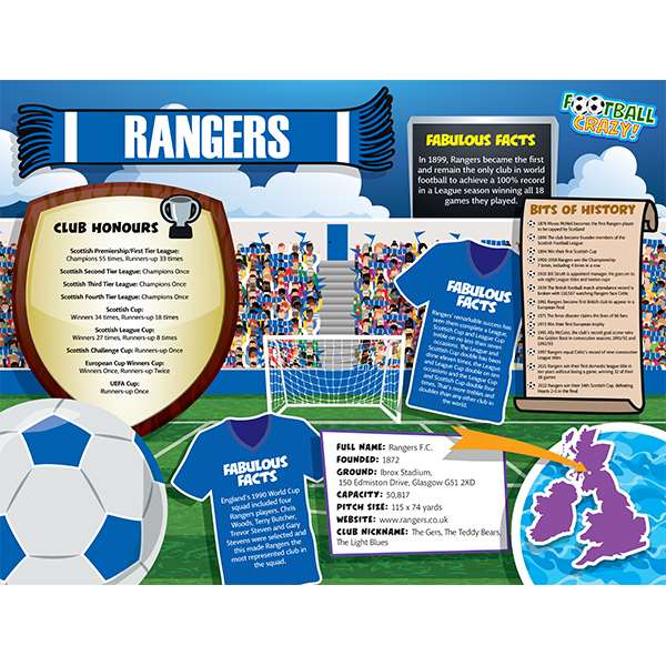 FOOTBALL CRAZY RANGERS 400 PIECE