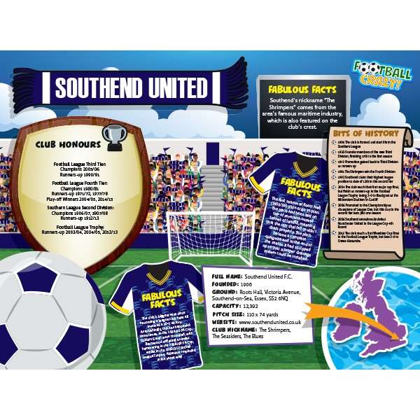 FOOTBALL CRAZY SOUTHEND UTD 400 PIECE