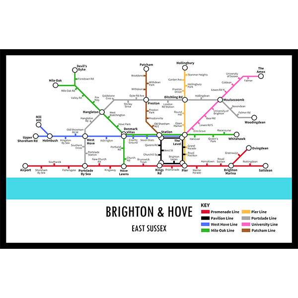 BRIGHTON AND HOVE UNDERGROUND JIGSAW MAP (HPCUG1000)