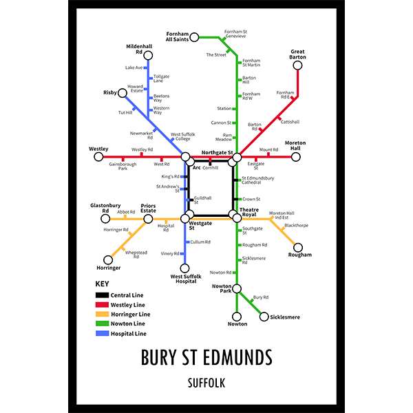 BURY ST. EDMUNDS UNDERGROUND JIGSAW MAP (HPCUG400)