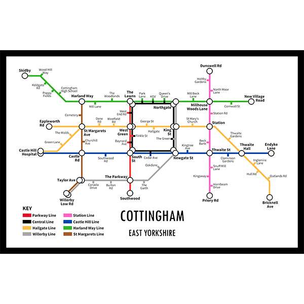 COTTINGHAM UNDERGROUND JIGSAW MAP (HPCUG1000)