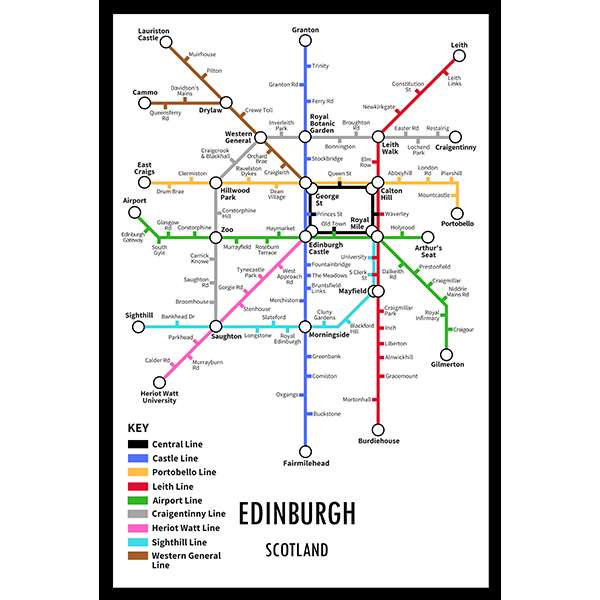 EDINBURGH UNDERGROUND JIGSAW MAP (HPCUG1000)