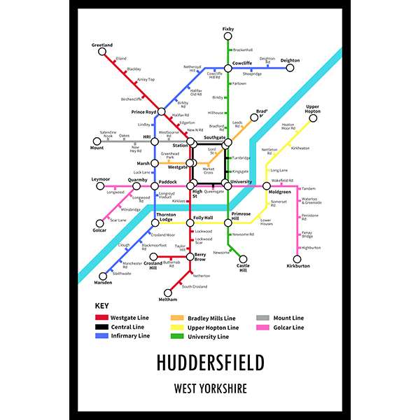 HUDDERSFIELD UNDERGROUND JIGSAW MAP (HPCUG400)