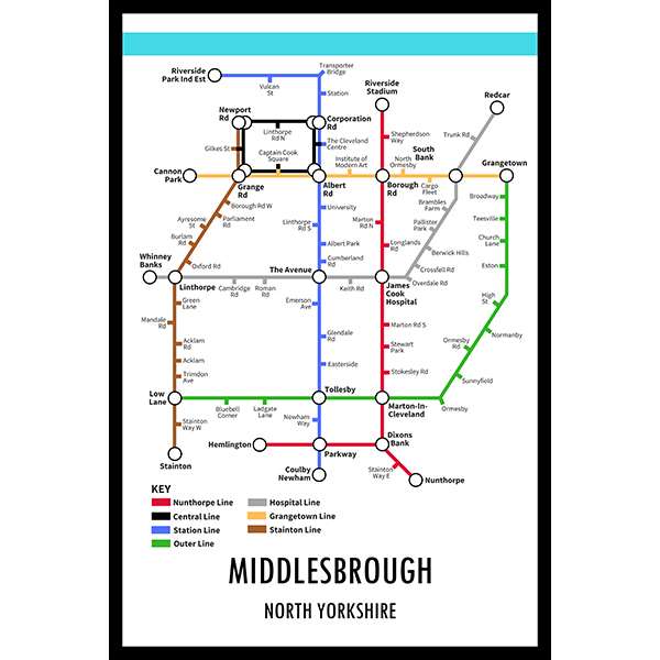 MIDDLESBROUGH UNDERGROUND JIGSAW MAP (HPCUG400)