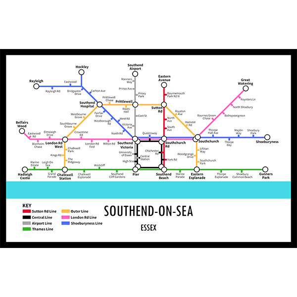 SOUTHEND-ON-SEA UNDERGROUND JIGSAW MAP (HPCUG1000)