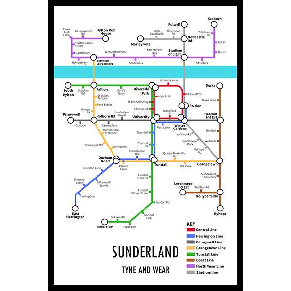 SUNDERLAND UNDERGROUND JIGSAW MAP (HPCUG400)