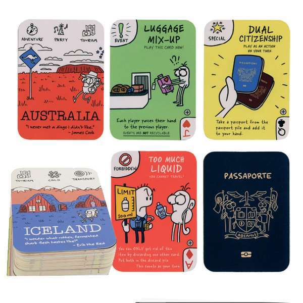 ITCHY FEET, TRAVEL, GAME, CARD GAME, RACE, AWARD WINNER, PASSPORT