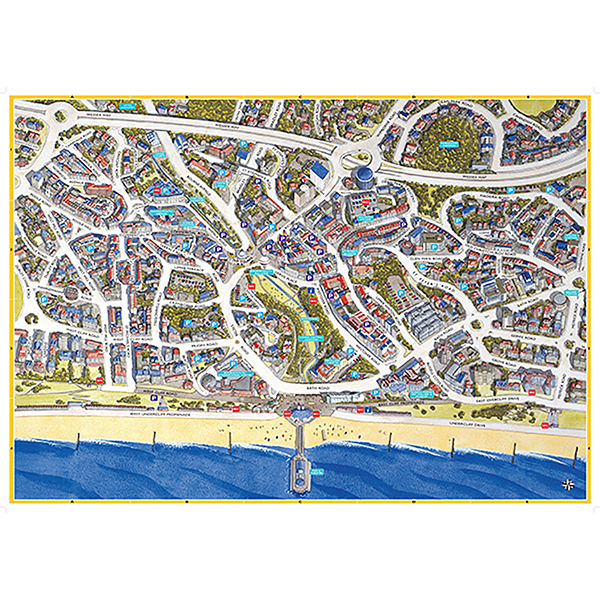 Stadtbilder Straße Karte Von Bournemouth 400 Teile Puzzle 470mm x 320mm HPY 