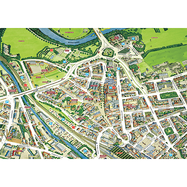 Cityscapes Street Map Of Bury St Edmunds 400pc Jigsaw Puzzle 47cm x 32cm hpy 