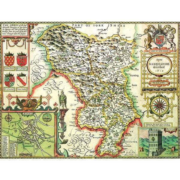 HISTORICAL MAP DERBYSHIRE 400 PIECE JIGSAW