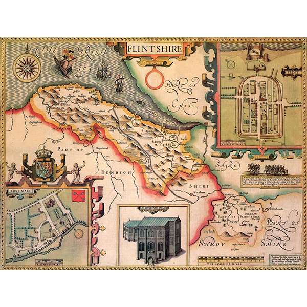 HISTORICAL MAP FLINTSHIRE 400 PIECE JIGSAW