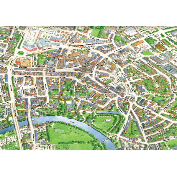 Leominster Herefordshire Iconic buildings 1000 piece puzzle jigsaws Pembridge 
