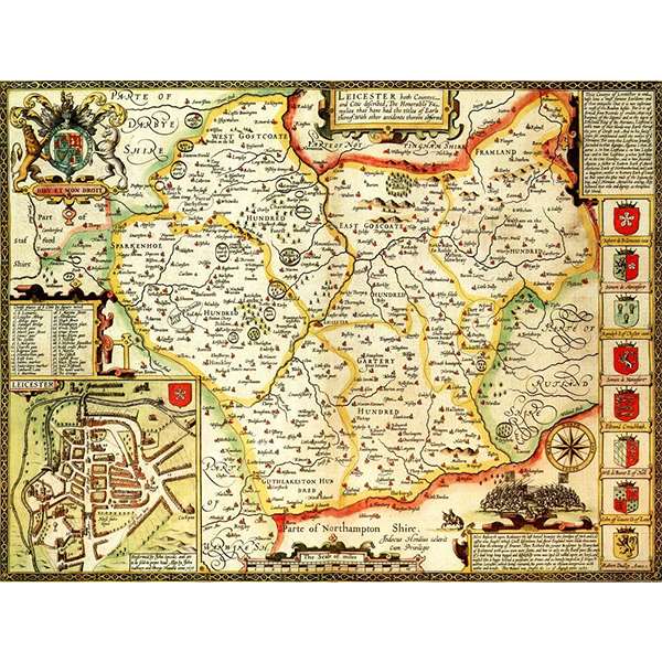 HISTORICAL MAP LEICESTERSHIRE 400 PIECE JIGSA