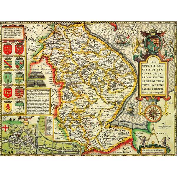 HISTORICAL MAP LINCOLNSHIRE 400 PIECE JIGSAW