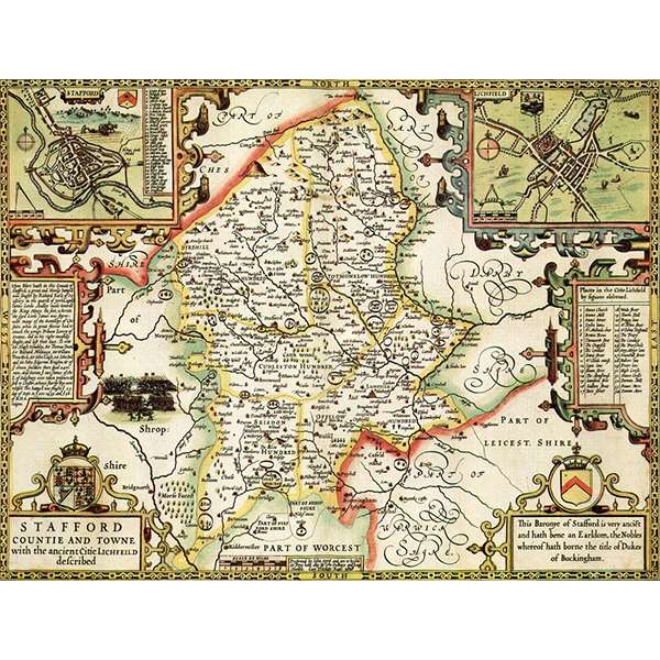 HISTORICAL MAP STAFFORDSHIRE 400 PIECE JIGSAW