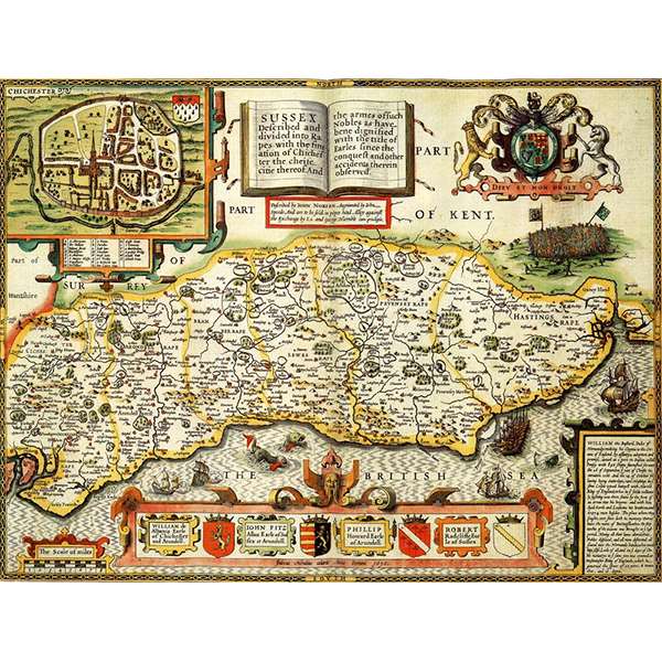 HISTORICAL MAP SUSSEX  400 PIECE JIGSAW