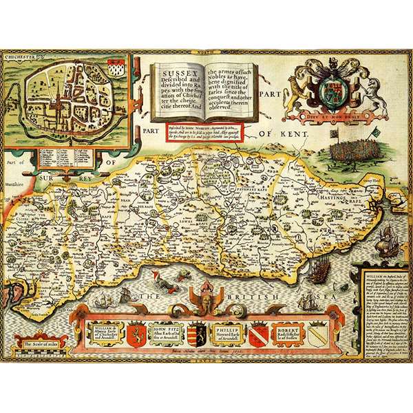 HISTORICAL MAP SUSSEX 400 PIECE JIGSAW