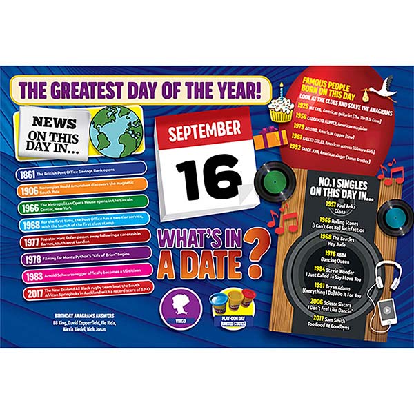 WHAT’S IN A DATE 16th SEPTEMBER STANDARD 400