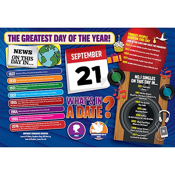WHAT’S IN A DATE 21st SEPTEMBER STANDARD 400