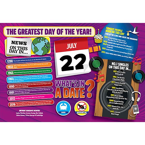WHAT’S IN A DATE 22nd JULY STANDARD 400 PIECE