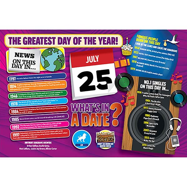 WHAT’S IN A DATE 25th JULY STANDARD 400 PIECE