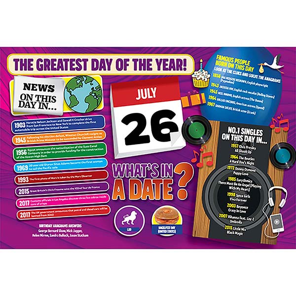WHAT’S IN A DATE 26th JULY STANDARD 400 PIECE