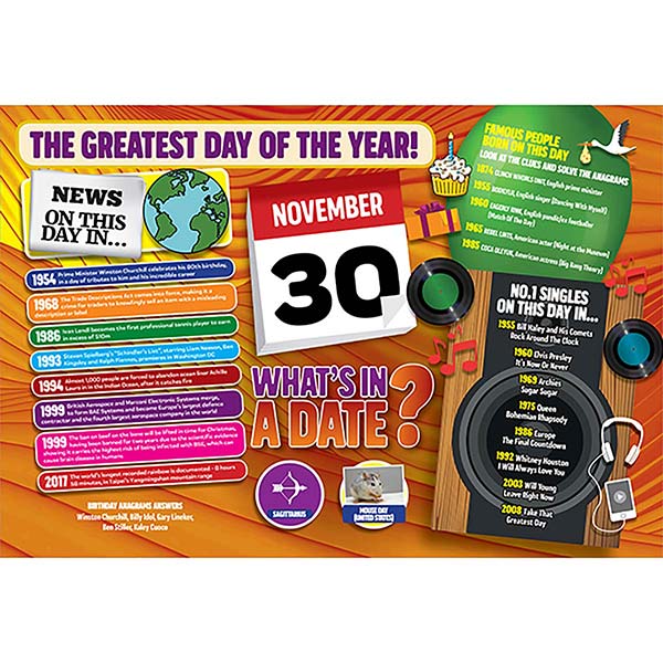 WHAT'S IN A DATE 30th NOVEMBER STANDARD 400 P