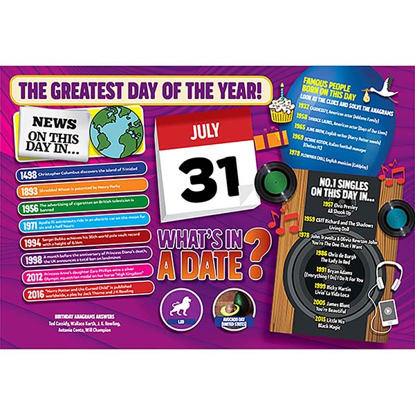 WHAT'S IN A DATE 31st JULY STANDARD 400 PIECE