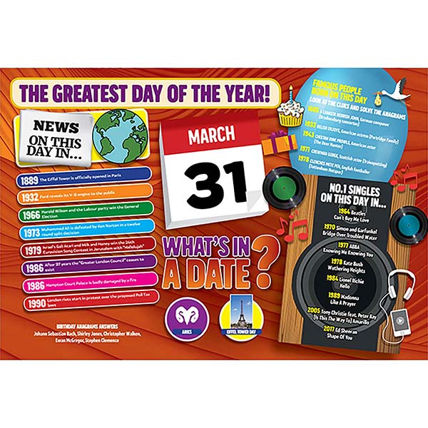 WHAT'S IN A DATE 31st MARCH STANDARD 400 PIEC