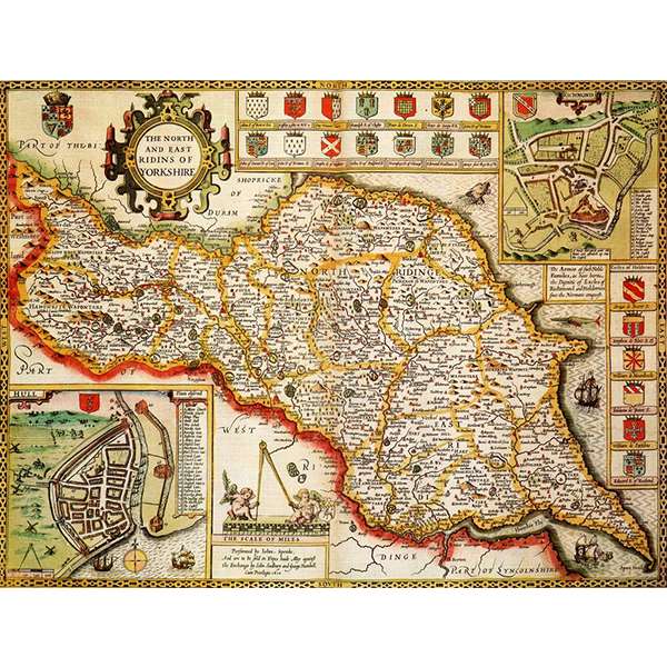 HISTORICAL MAP YORKSHIRE NORTH & EAST RIDING