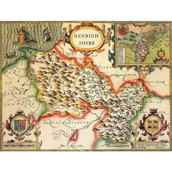 HISTORICAL MAP DENBIGHSHIRE 400 PIECE JIGSAW