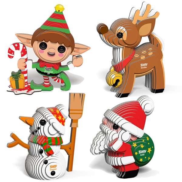 SET OF ALL FOUR EUGY CHRISTMAS MODEL KITS