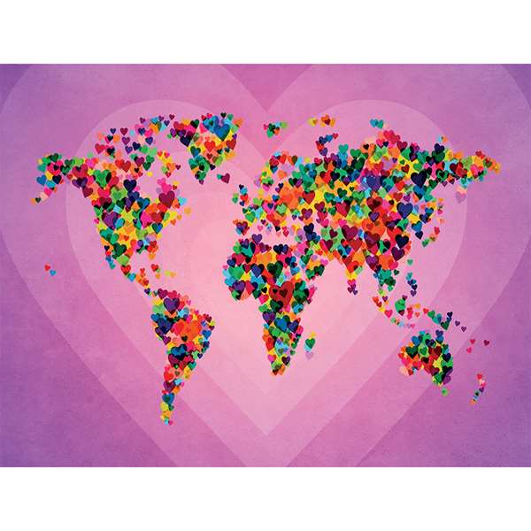 LOVE HEARTS MAP OF THE WORLD