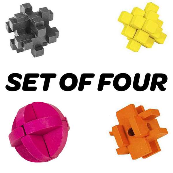 Set Of Four Colour 3D Puzzles