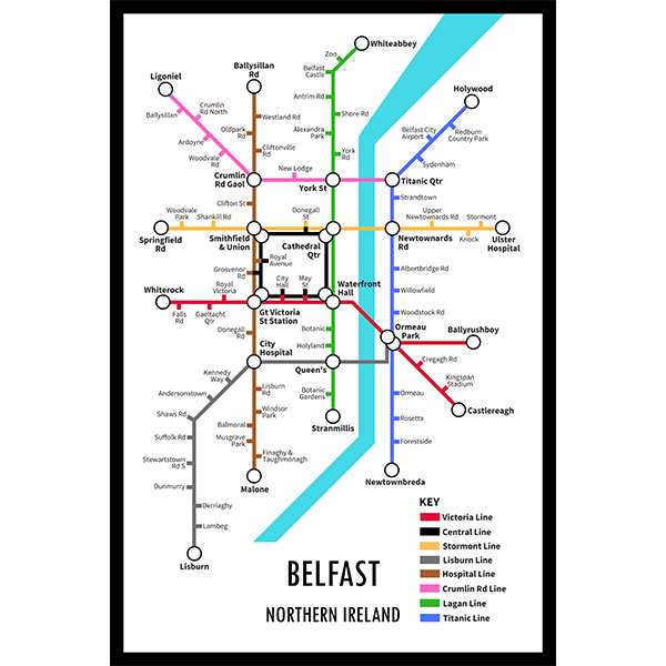 BELFAST UNDERGROUND JIGSAW MAP (HPCUG1000)