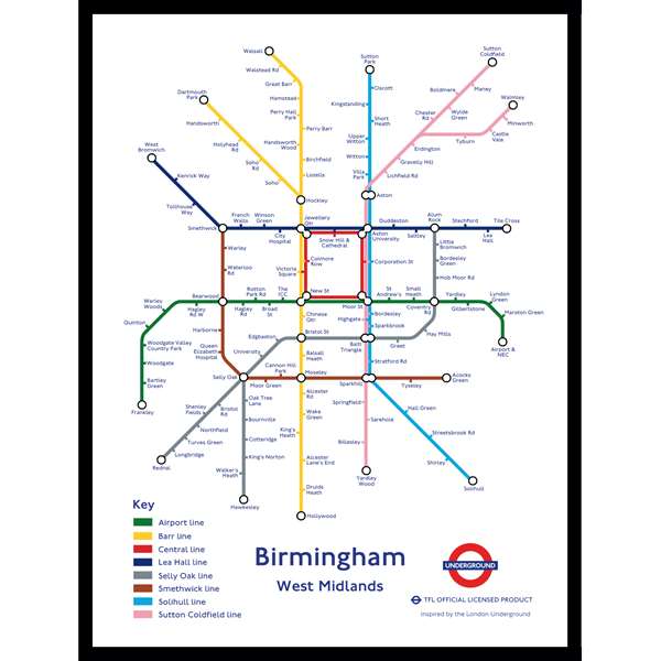 BIRMINGHAM UNDERGROUND JIGSAW MAP (HPCUG1000)