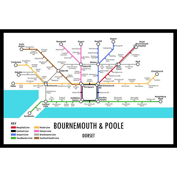 BOURNEMOUTH AND POOLE UNDERGROUND JIGSAW MAP (HPCUG400)