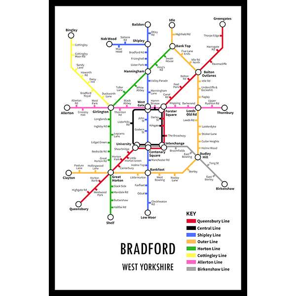 BRADFORD UNDERGROUND JIGSAW MAP (HPCUG1000)