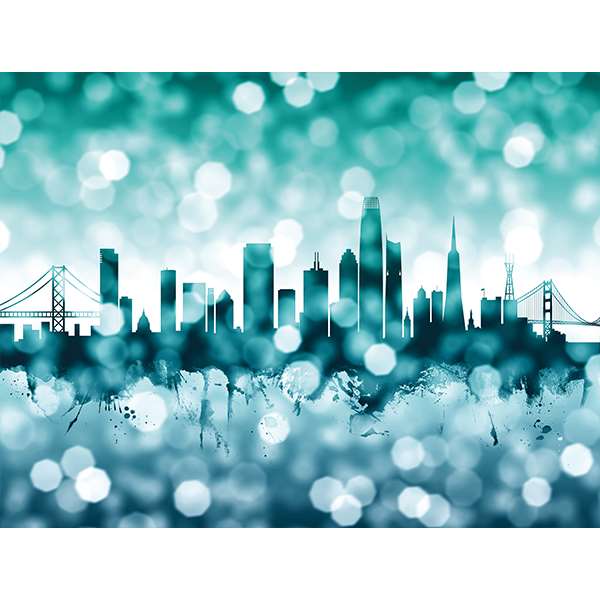 SAN FRANCISCO SKYLINE BOKEH WINTER